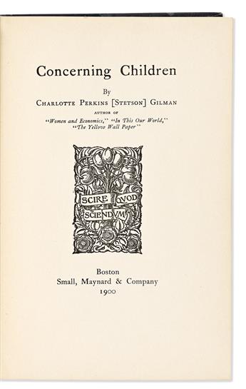 Gilman, Charlotte Perkins (1860-1935) Signed and Inscribed Copies of Three of her own Books.